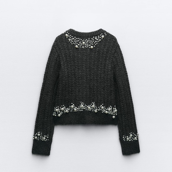 ZARA PEARL KNIT CARDIGAN - Picture 4 of 6